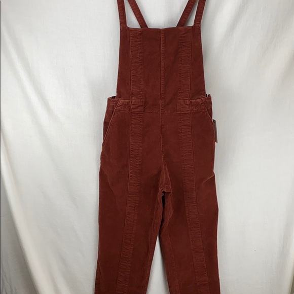 New AG Paneled Isabelle Overall for Anthropologie large Rust Autumn fall pumpkin - Picture 3 of 10